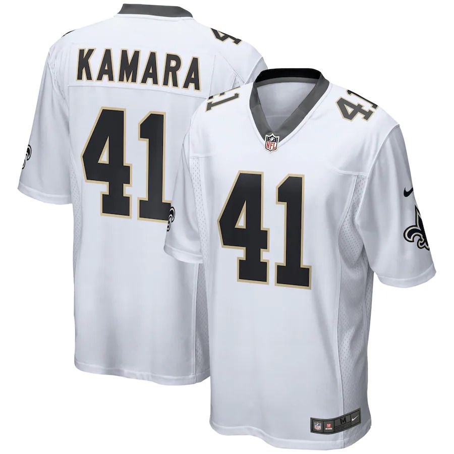 Men New Orleans Saints 41 Alvin Kamara Nike White Game NFL Jersey